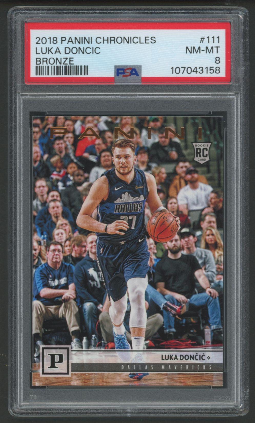 Luka Doncic 2018 Panini Chronicles Bronze #111 RC (PSA 8) at PristineAuction.com Luka Doncic 2018 Panini Chronicles Bronze #111 RC (PSA 8) at PristineAuction.com