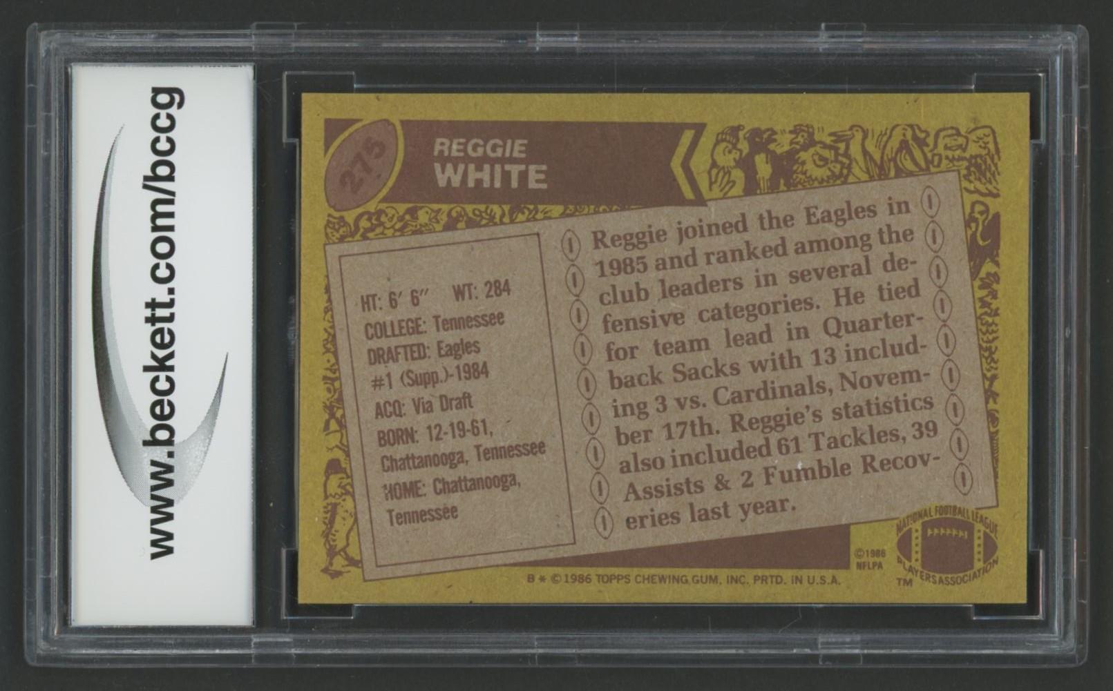 Reggie White 1986 Topps #275 RC (BCCG 9) at PristineAuction.com Reggie White 1986 Topps #275 RC (BCCG 9) at PristineAuction.com