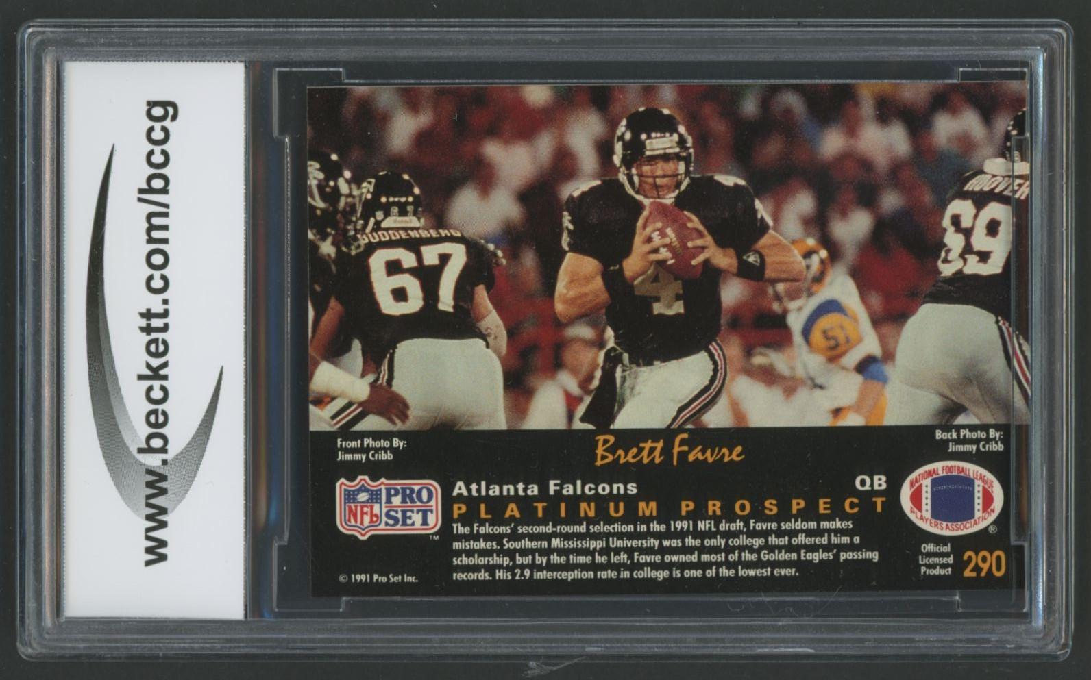 Brett Favre 1991 Pro Set Platinum #290 RC (BCCG 10) at PristineAuction.com Brett Favre 1991 Pro Set Platinum #290 RC (BCCG 10) at PristineAuction.com