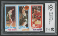 228 Fred Brown / 31 Larry Bird TL / 198 Ron Brewer 1980-81 Topps #165 (BCCG 10) at PristineAuction.com