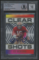 Joe Montana Signed 2021 Panini Illusions Clear Shots #12 (BGS | Autograph Graded 10) at PristineAuction.com