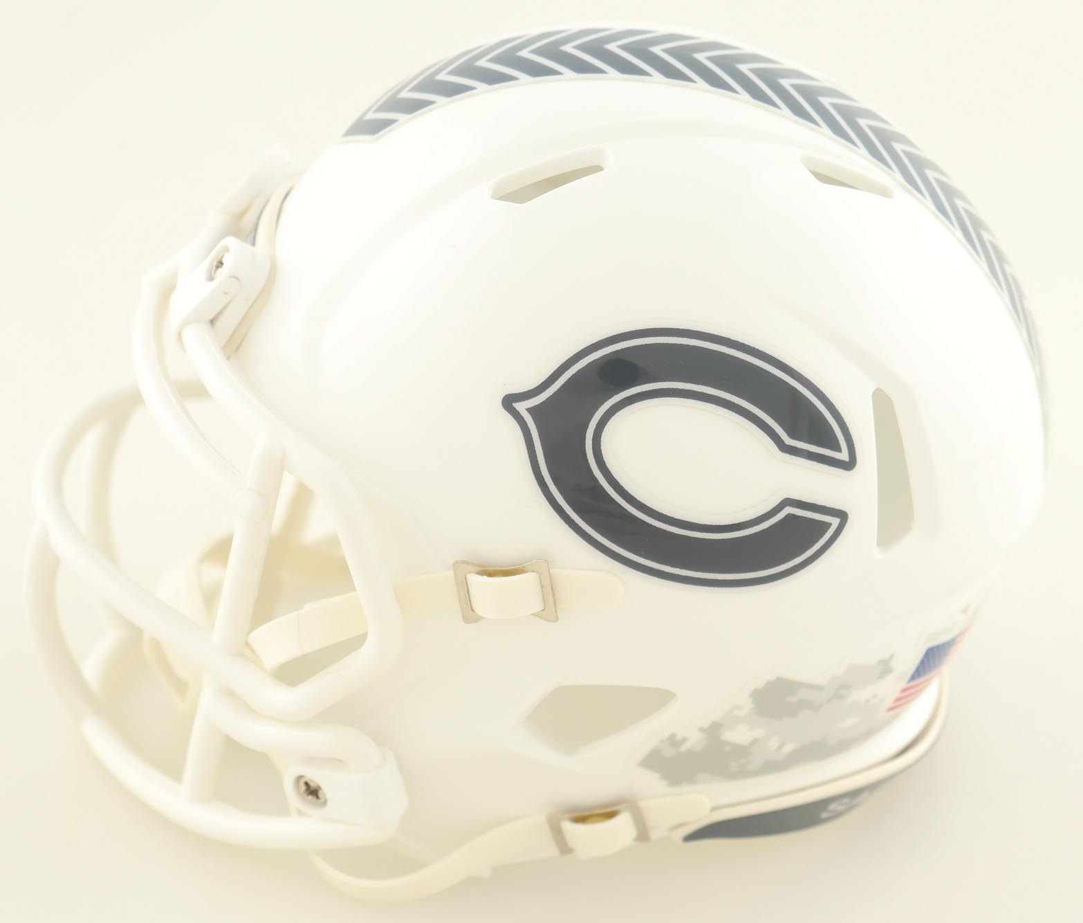 Mike Brown Signed Signed Bears Salute To Service Alternate Speed Mini Helmet (Schwartz) at PristineAuction.com Mike Brown Signed Signed Bears Salute To Service Alternate Speed Mini Helmet (Schwartz) at PristineAuction.com