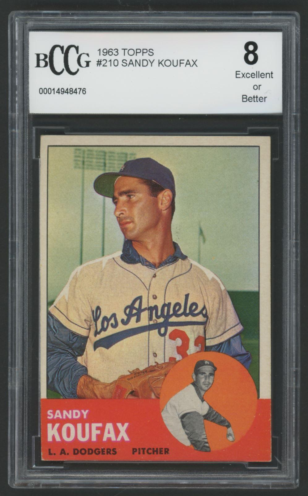 Sandy Koufax 1963 Topps #210 (BCCG 8) at PristineAuction.com Sandy Koufax 1963 Topps #210 (BCCG 8) at PristineAuction.com