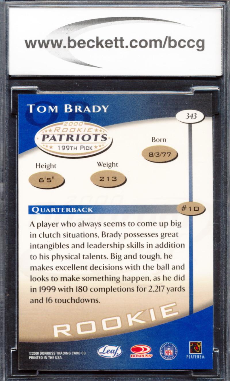 Tom Brady 2000 Quantum Leaf #343 RC (BCCG 10) at PristineAuction.com Tom Brady 2000 Quantum Leaf #343 RC (BCCG 10) at PristineAuction.com