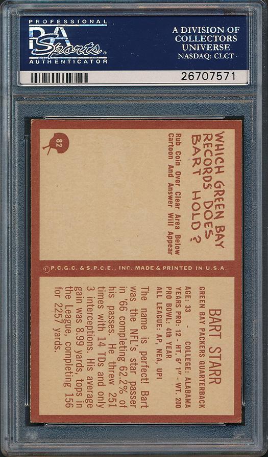 Bart Starr 1967 Philadelphia #82 (PSA 7) at PristineAuction.com Bart Starr 1967 Philadelphia #82 (PSA 7) at PristineAuction.com
