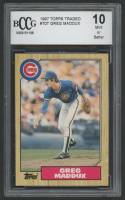 Greg Maddux 1987 Topps Traded #70T (BCCG 10) at PristineAuction.com