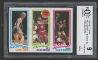 34 Larry Bird / 174 Julius Erving TL / 139 Magic Johnson 1980-81 Topps #6 RC (BCCG 9) at PristineAuction.com