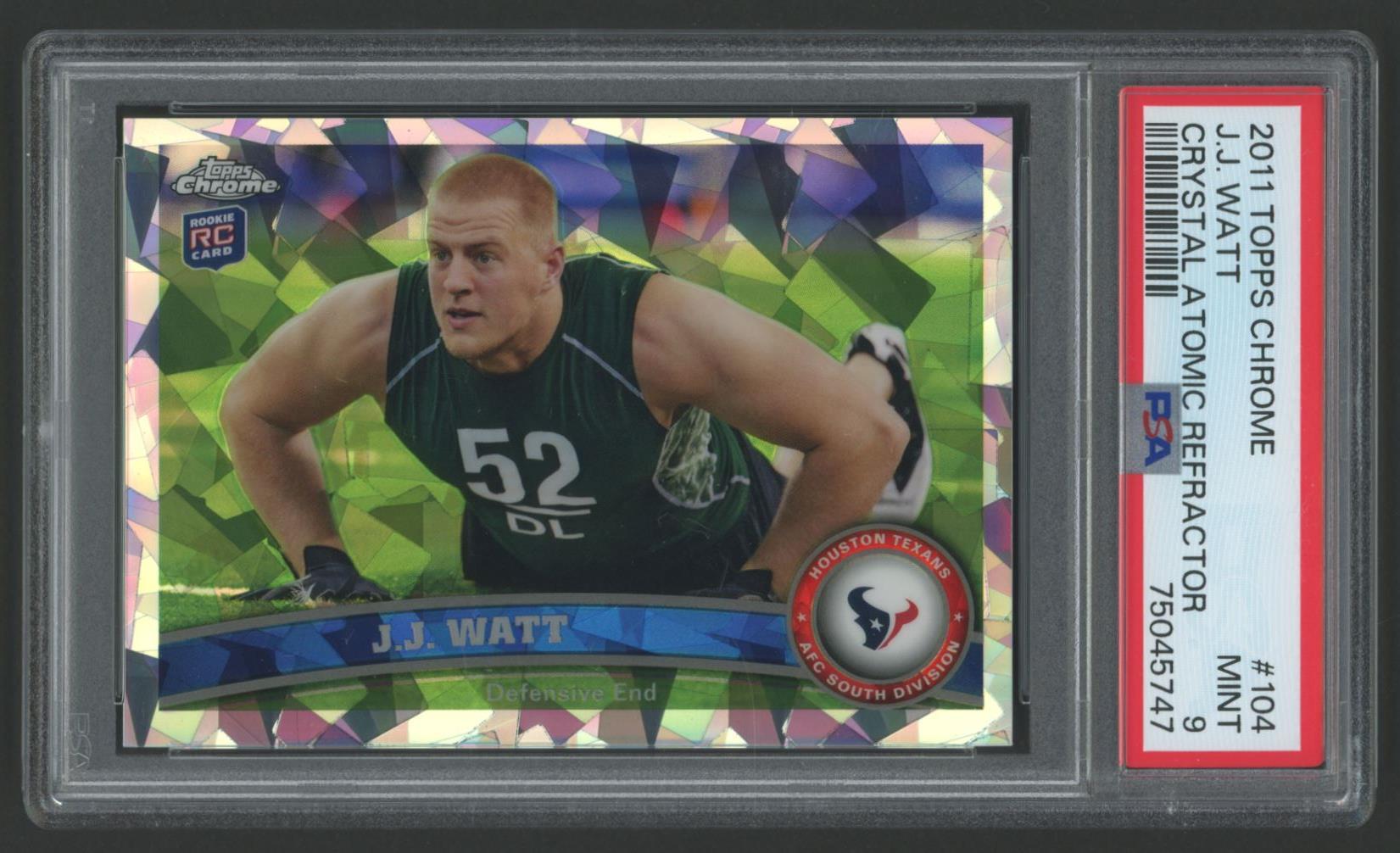 J.J. Watt 2011 Topps Chrome Crystal Atomic Refractors #104 #105/139 (PSA 9) at PristineAuction.com J.J. Watt 2011 Topps Chrome Crystal Atomic Refractors #104 #105/139 (PSA 9) at PristineAuction.com