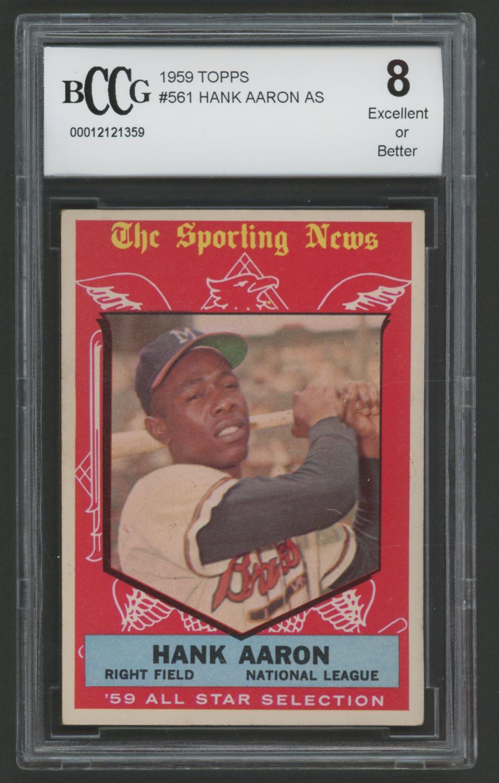 Hank Aaron 1959 Topps #561 AS (BCCG 8) at PristineAuction.com Hank Aaron 1959 Topps #561 AS (BCCG 8) at PristineAuction.com