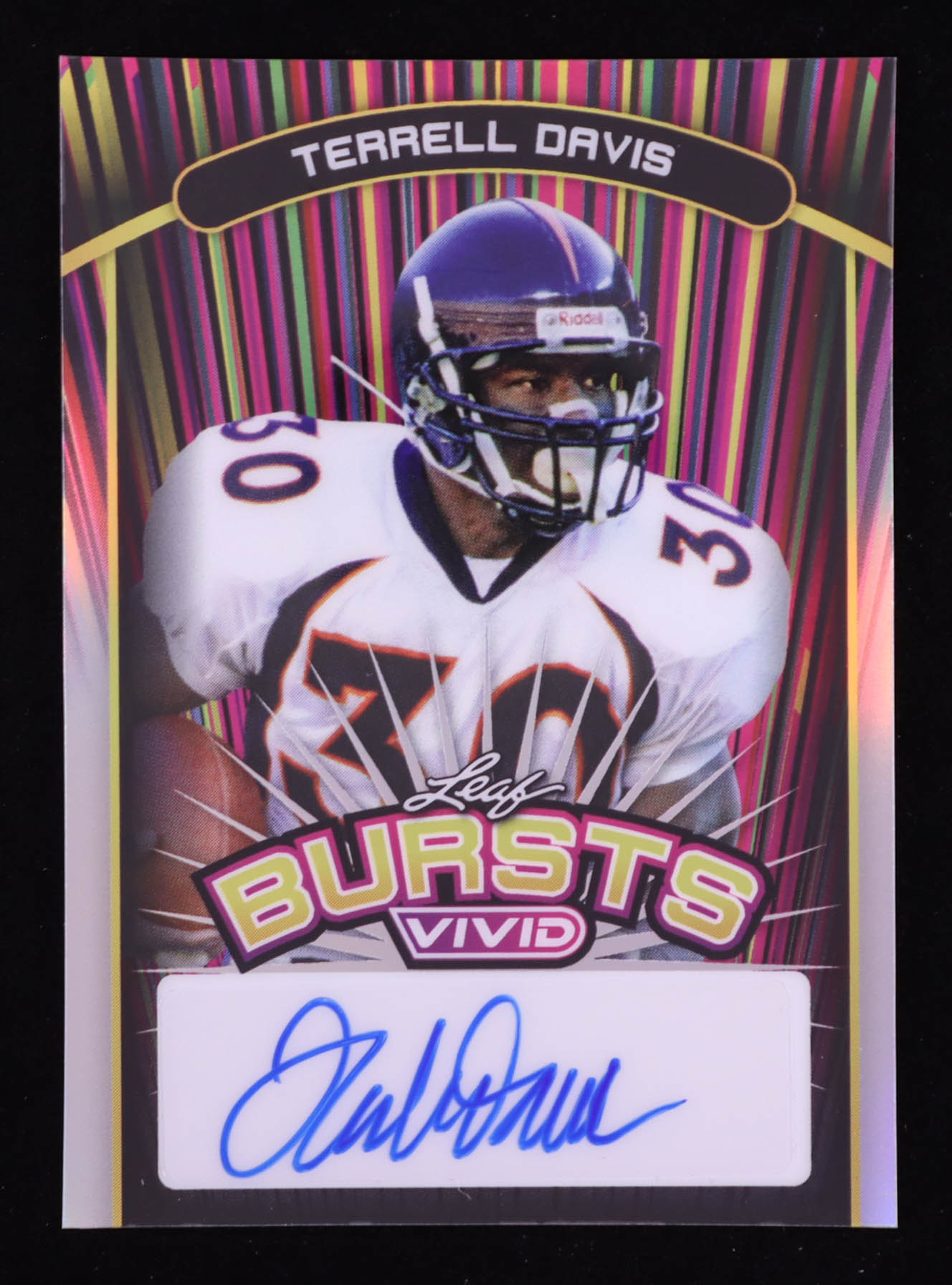 Terrell Davis 2024 Leaf Vivid Bursts Auto #B-TD1 #7/10 at PristineAuction.com Terrell Davis 2024 Leaf Vivid Bursts Auto #B-TD1 #7/10 at PristineAuction.com
