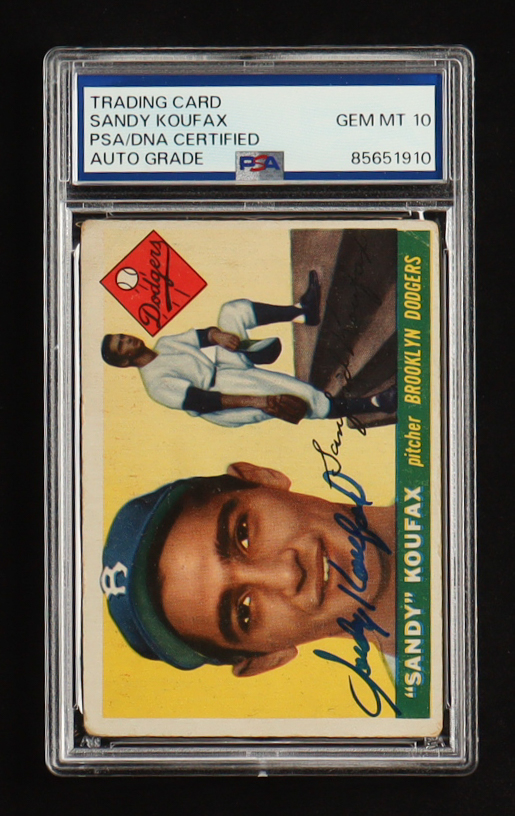 Sandy Koufax Signed 1955 Topps #123 RC (PSA | Auto Grade 10) at PristineAuction.com Sandy Koufax Signed 1955 Topps #123 RC (PSA | Auto Grade 10) at PristineAuction.com