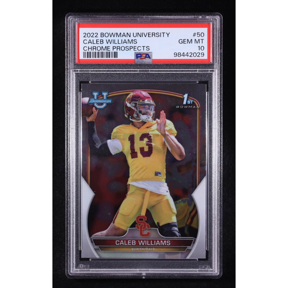 Caleb Williams 2022 Bowman Chrome University #50 RC (PSA 10) at PristineAuction.com