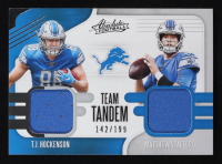 Matthew Stafford / T.J. Hockenson 2019 Absolute Team Tandem Materials #37 #142/199 at PristineAuction.com