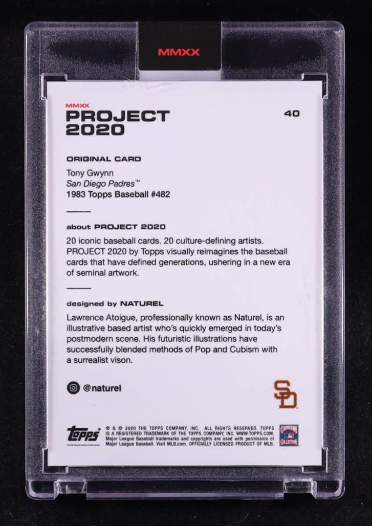 Tony Gwynn 2020 Topps Project 2020 #40 Naturel at PristineAuction.com Tony Gwynn 2020 Topps Project 2020 #40 Naturel at PristineAuction.com