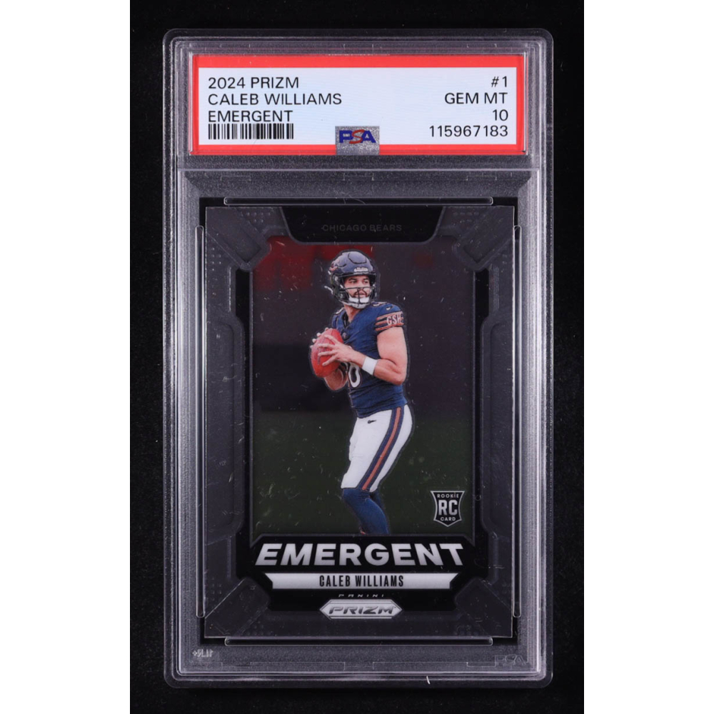 Caleb Williams 2024 Panini Prizm Emergent #1 RC (PSA 10) at PristineAuction.com