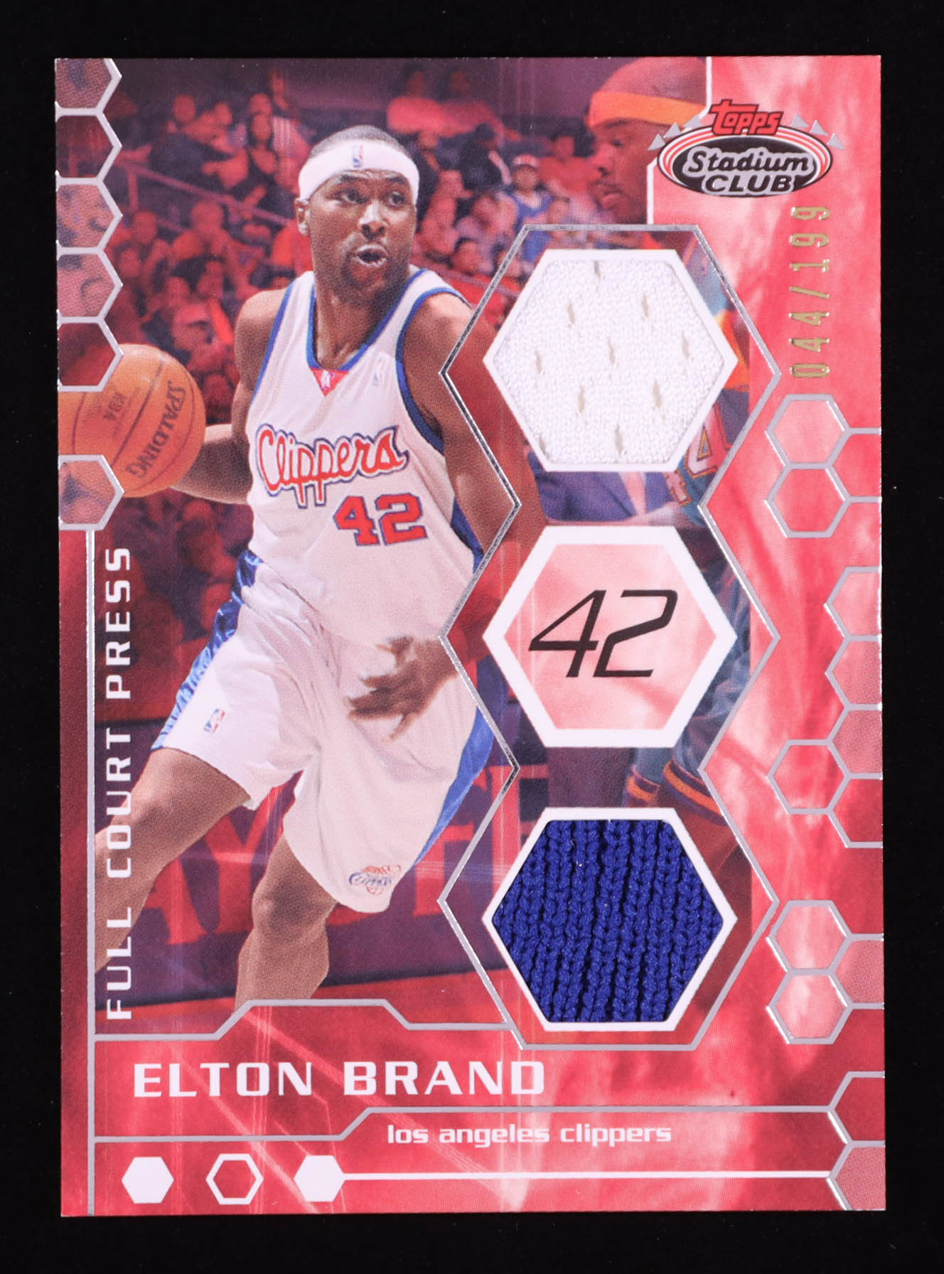 Elton Brand 2007 Topps Stadium Club Full Court Press Relic Triple Patch #FCPDR-EB #044/199 at PristineAuction.com Elton Brand 2007 Topps Stadium Club Full Court Press Relic Triple Patch #FCPDR-EB #044/199 at PristineAuction.com