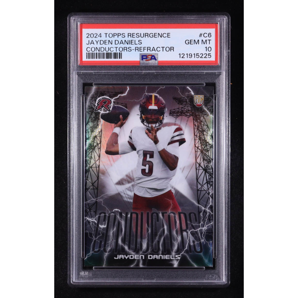 Jayden Daniels 2024 Topps Resurgence Conductors Refractors #C6 RC (PSA 10) at PristineAuction.com