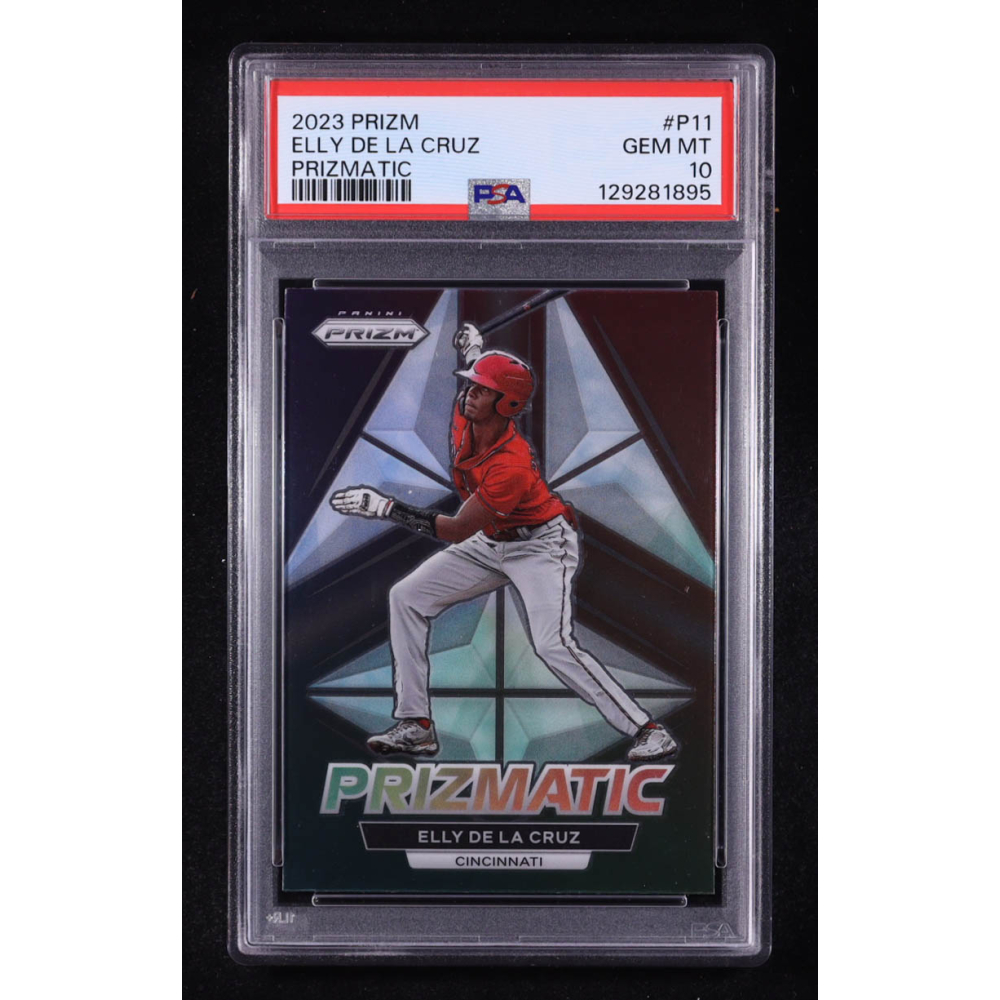 Elly De La Cruz 2023 Panini Prizm Prizmatic #11 RC (PSA 10) at PristineAuction.com