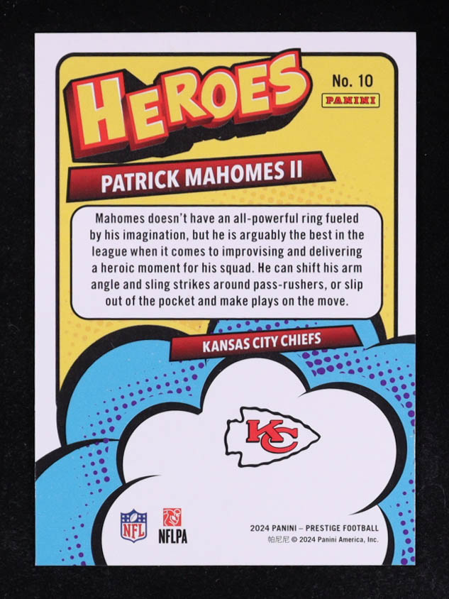Patrick Mahomes II 2024 Prestige Heroes #10 at PristineAuction.com Patrick Mahomes II 2024 Prestige Heroes #10 at PristineAuction.com