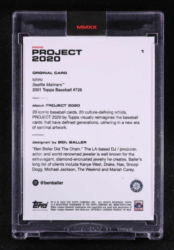 Ichiro Suzuki 2020 Topps Project 2020 #1 Ben Baller at PristineAuction.com Ichiro Suzuki 2020 Topps Project 2020 #1 Ben Baller at PristineAuction.com