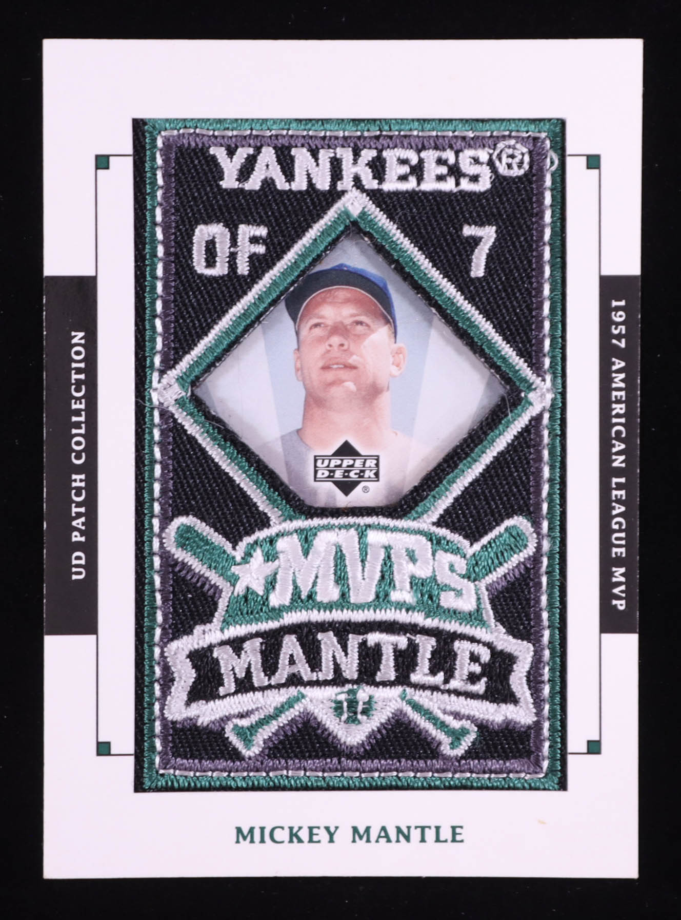 Mickey Mantle 2003 Upper Deck Up Patch Collection 1957 AL MVP #MVP-8 at PristineAuction.com Mickey Mantle 2003 Upper Deck Up Patch Collection 1957 AL MVP #MVP-8 at PristineAuction.com