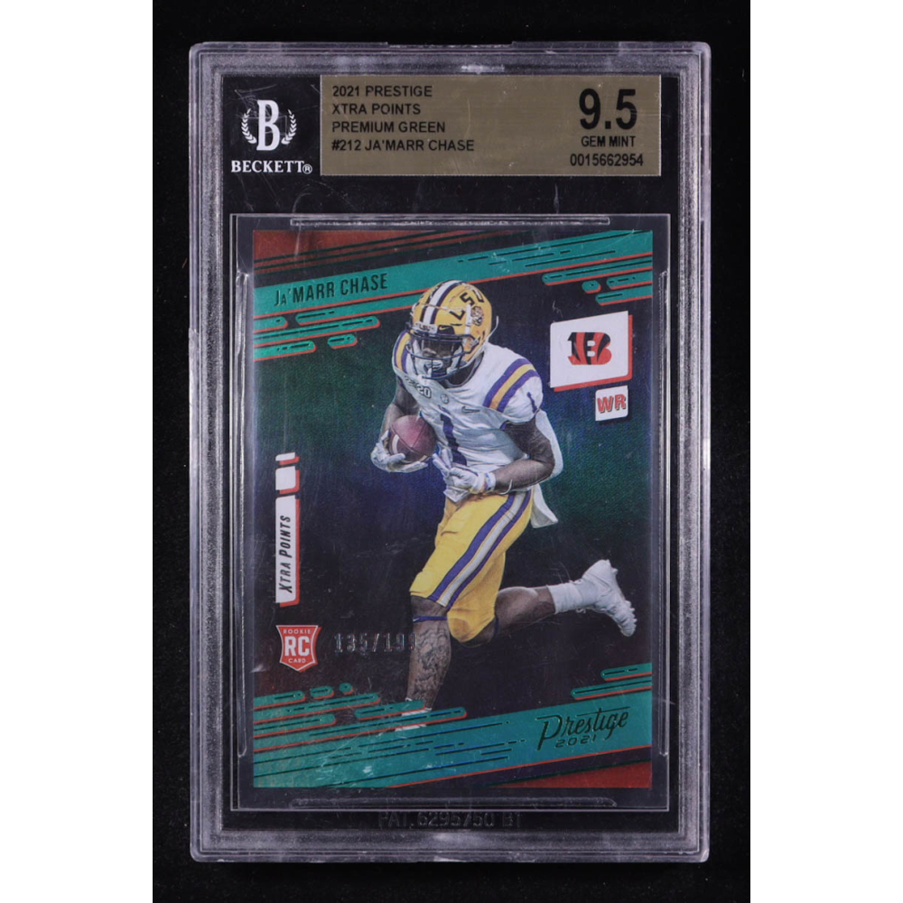 Ja'Marr Chase 2021 Prestige Xtra Points Premium Green #212 RC #135/199 (BGS 9.5) at PristineAuction.com