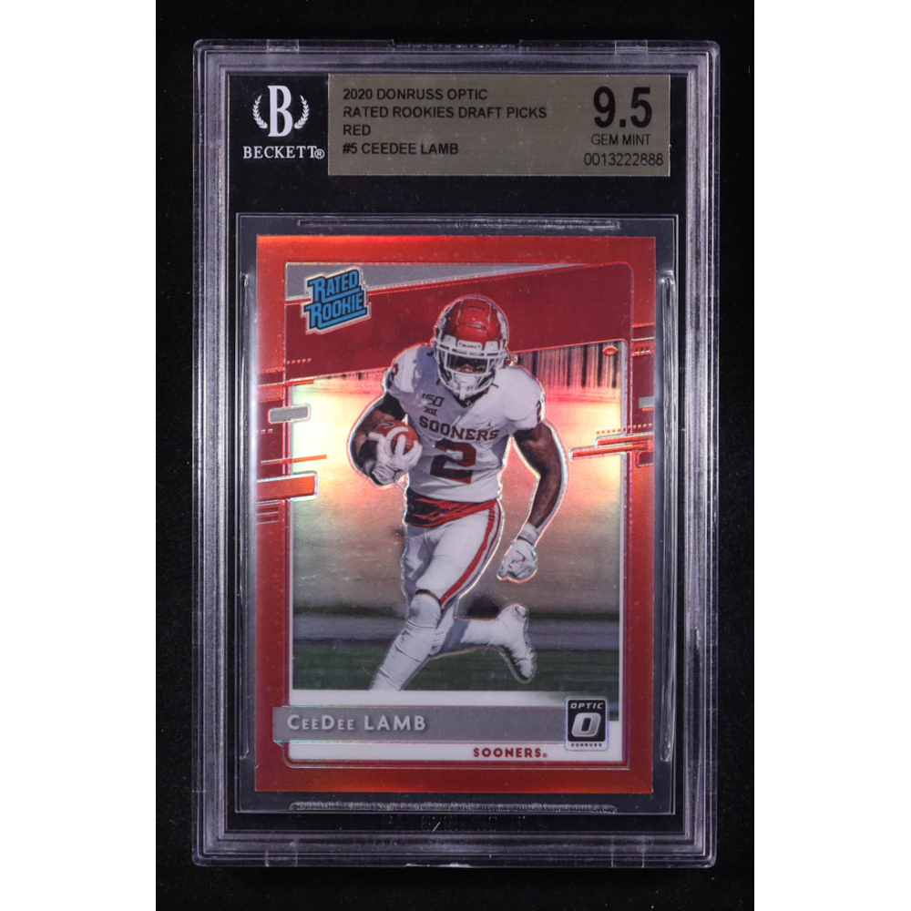 CeeDee Lamb 2020 Donruss Optic Rated Rookies Draft Picks Red #5 RC (BGS 9.5) at PristineAuction.com