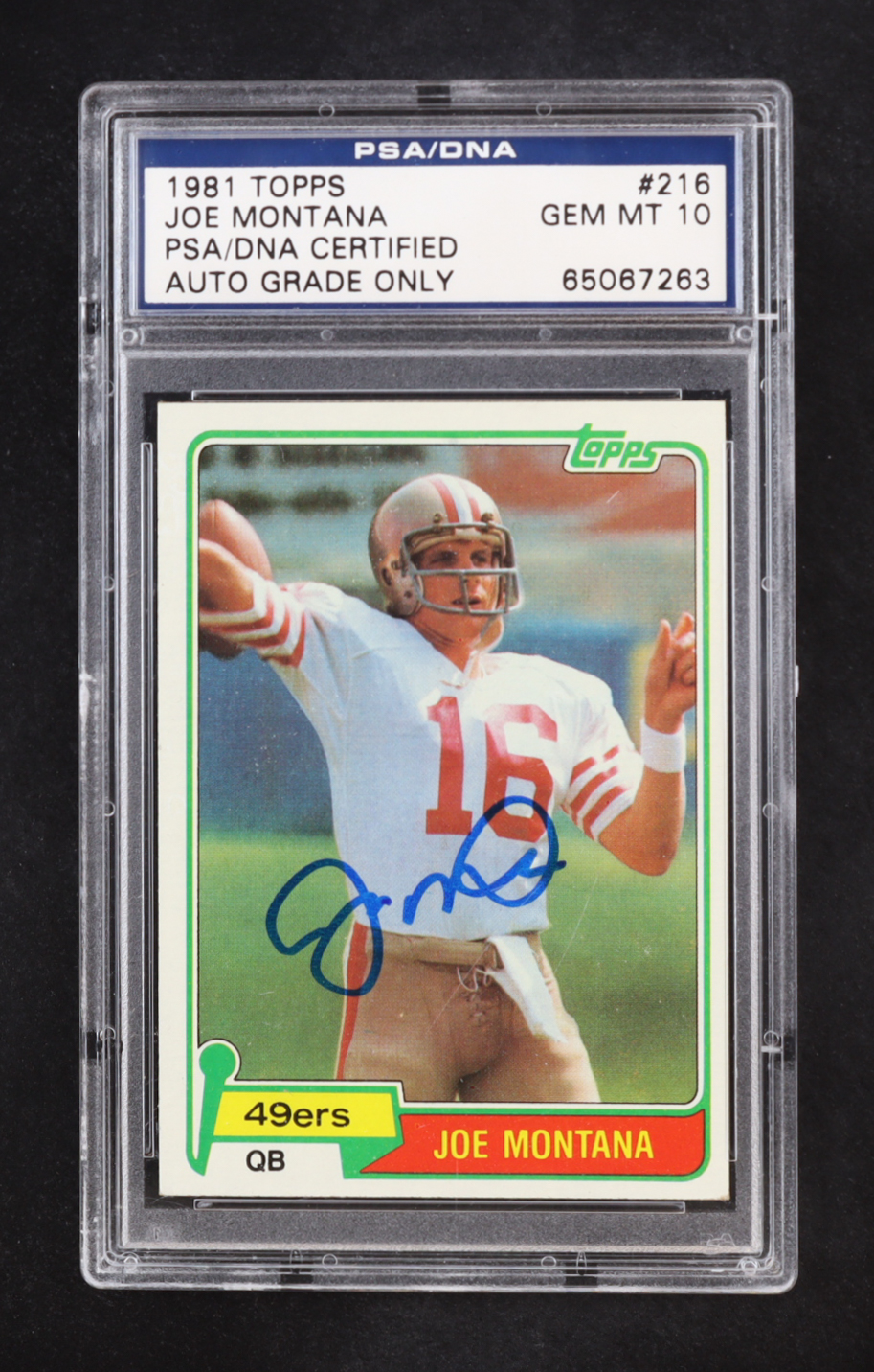 Joe Montana Signed 1981 Topps #216 (PSA | Autograph Graded PSA 10) at PristineAuction.com Joe Montana Signed 1981 Topps #216 (PSA | Autograph Graded PSA 10) at PristineAuction.com