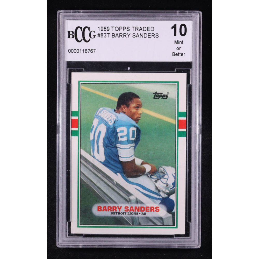 Barry Sanders 1989 Topps Traded #83T RC (BCCG 10) at PristineAuction.com
