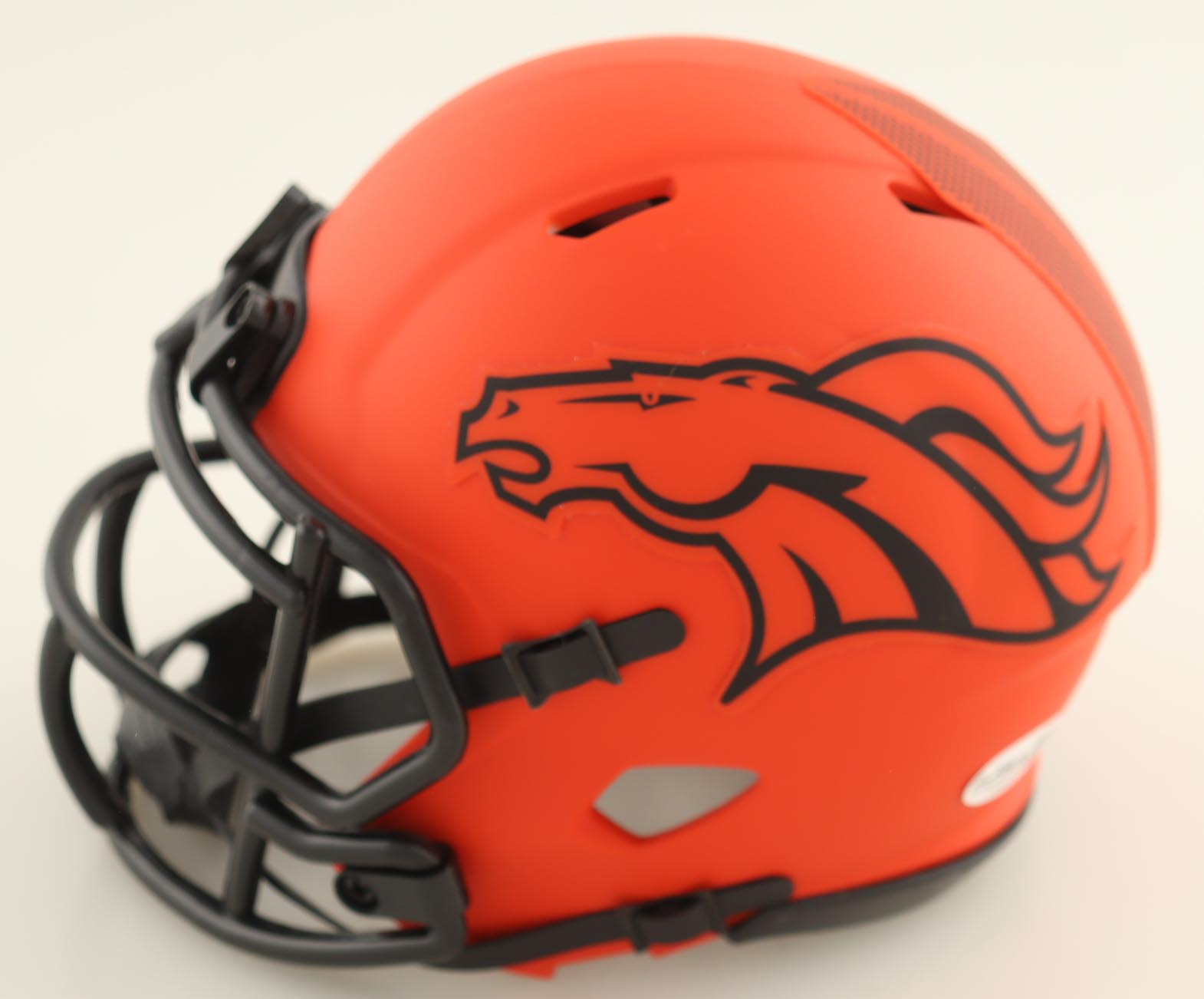 RJ Harvey Signed Broncos Rave Alternate Speed Mini Helmet (JSA) at PristineAuction.com RJ Harvey Signed Broncos Rave Alternate Speed Mini Helmet (JSA) at PristineAuction.com