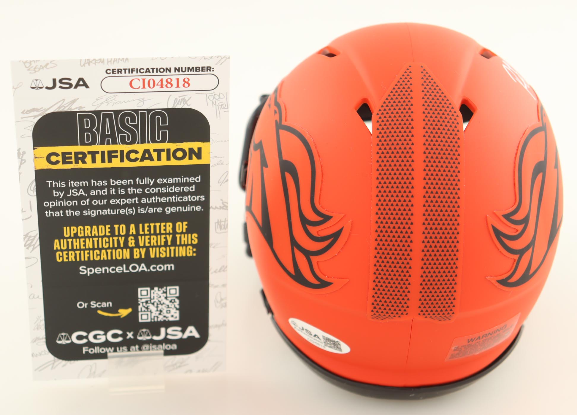 RJ Harvey Signed Broncos Rave Alternate Speed Mini Helmet (JSA) at PristineAuction.com RJ Harvey Signed Broncos Rave Alternate Speed Mini Helmet (JSA) at PristineAuction.com