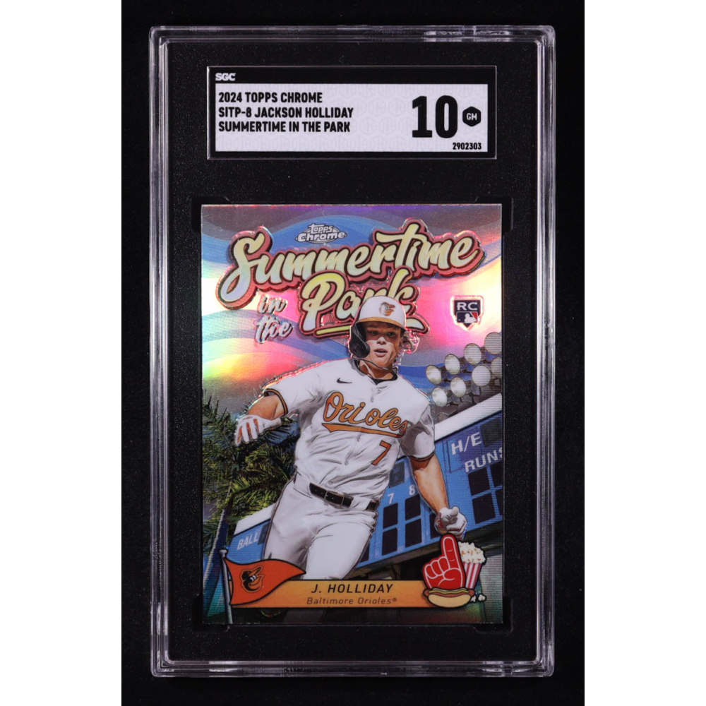 Jackson Holliday 2024 Topps Chrome Summertime in the Park #SITP8 RC (SGC 10) at PristineAuction.com