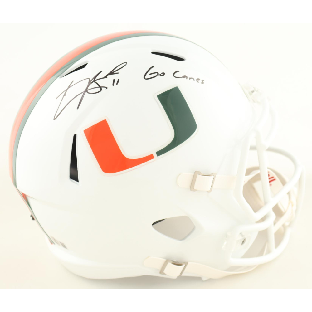 Carson Beck Signed Miami Hurricanes Full-Size Speed Helmet Inscribed "Go Canes" (Beckett) at PristineAuction.com