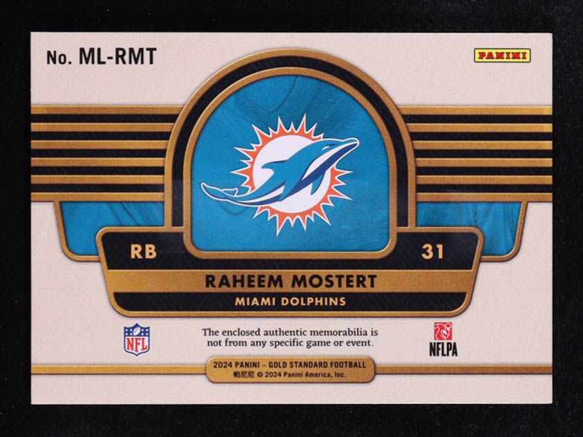 Raheem Mostert 2024 Panini Gold Standard Mother Lode #6 #223/299 at PristineAuction.com Raheem Mostert 2024 Panini Gold Standard Mother Lode #6 #223/299 at PristineAuction.com