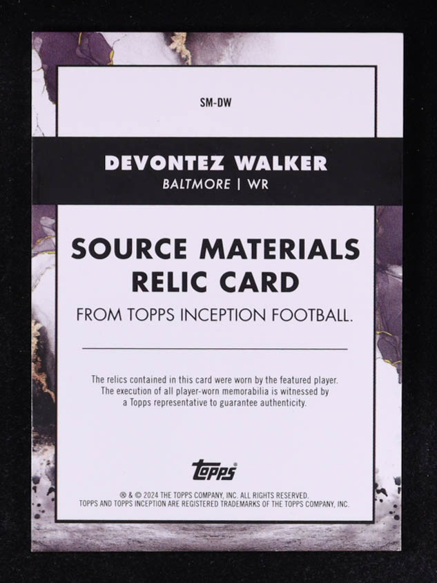 Devontez Walker 2024 Topps Inception Source Materials Orange #SMDW #20/50 RC at PristineAuction.com Devontez Walker 2024 Topps Inception Source Materials Orange #SMDW #20/50 RC at PristineAuction.com