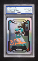 Devon Achane Signed 2023 Panini Prizm Silver #365 RC (PSA) at PristineAuction.com