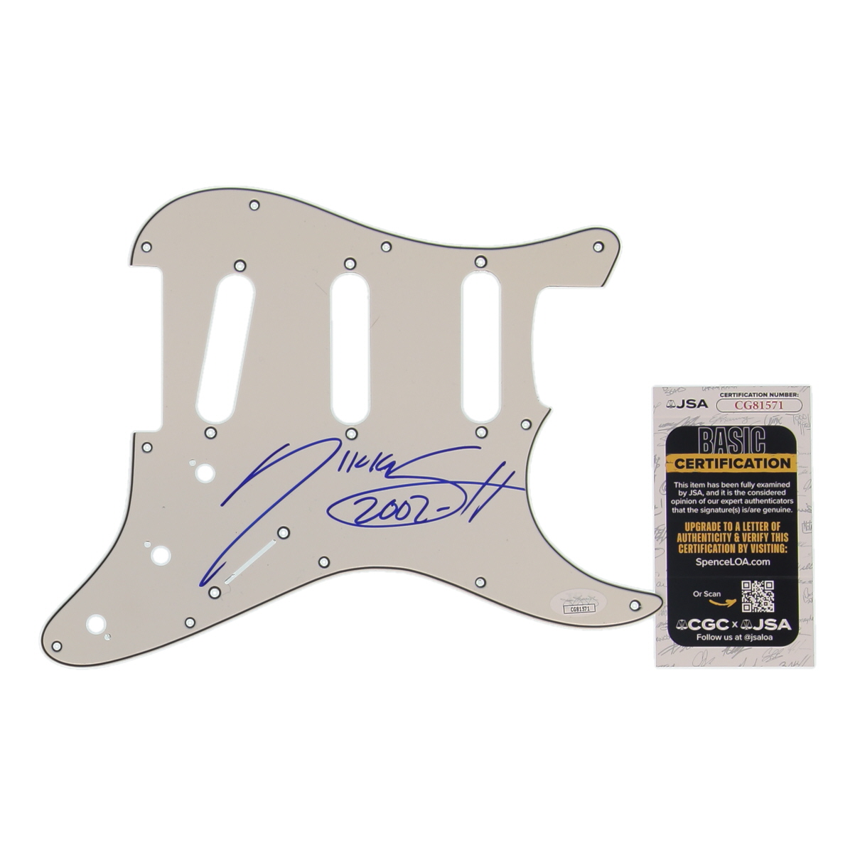 Nikki Sixx Signed Electric Guitar Pick Guard Inscribed "2002" (JSA) at PristineAuction.com Nikki Sixx Signed Electric Guitar Pick Guard Inscribed "2002" (JSA) at PristineAuction.com