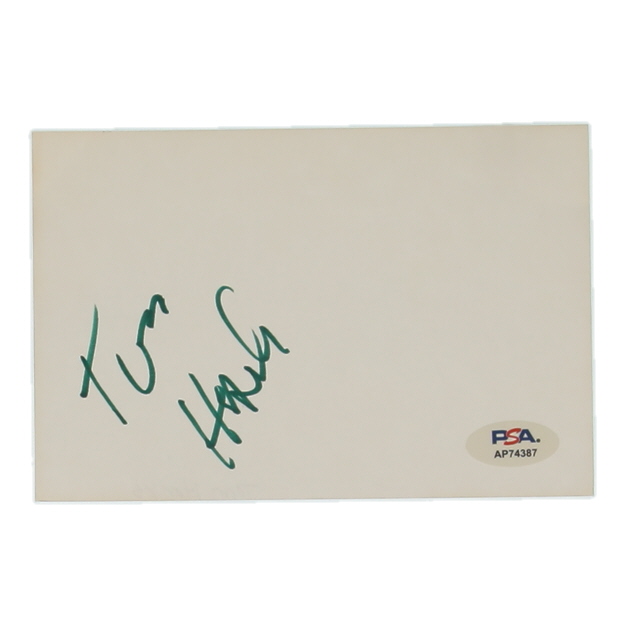 Tom Hanks Signed 4x6 Cut (BGS) at PristineAuction.com Tom Hanks Signed 4x6 Cut (BGS) at PristineAuction.com