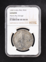 1908-S United States-Philippines Silver Peso, Salvaged from Manila Bay - Shipwreck Certification (NGC Genuine) at PristineAuction.com