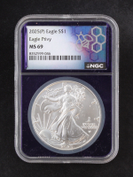 2025(P) American Silver Eagle, Eagle Privy - Limited Mintage of 500,000 (NGC MS69) at PristineAuction.com