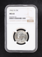 1962-D Washington Silver 25C Quarter (NGC MS64) at PristineAuction.com