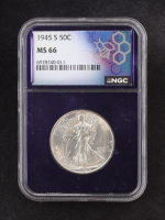 1945-S Walking Liberty Silver Half Dollar (NGC MS66) at PristineAuction.com