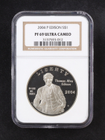 2004-P Thomas Edison Proof Commemorative Silver $1 Dollar (NGC PF69 ULTRA CAMEO) at PristineAuction.com