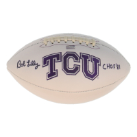 Bob Lilly Signed TCU Horned Frogs Logo White Panel Football Inscribed "CHOF '81" (Palm Beach) at PristineAuction.com