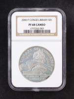 2000-P Library of Congress Proof Commemorative Silver $1 Dollar (NGC PF68 CAMEO) at PristineAuction.com