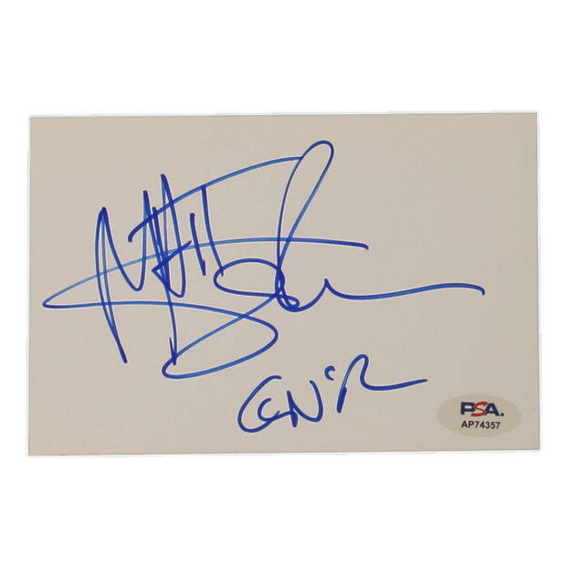 Matt Sorum Signed 4x6 Cut Inscribed "GnR" (PSA) at PristineAuction.com Matt Sorum Signed 4x6 Cut Inscribed "GnR" (PSA) at PristineAuction.com