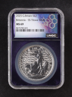 2025 G.Britain &pound;2 Britannia, S.S. Tilawa Privy - Made from WWII Sunken S.S. Tilawa Recovered Silver - 1oz .999 Fine Silver (NGC MS69) at PristineAuction.com