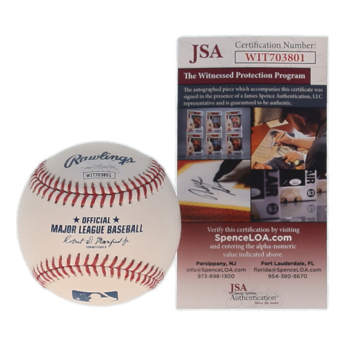 Livan Hernandez Signed OML Baseball Inscribed "MVP 1997 WS" (JSA) at PristineAuction.com Livan Hernandez Signed OML Baseball Inscribed "MVP 1997 WS" (JSA) at PristineAuction.com