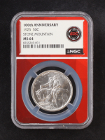 1925 Stone Mountain Commemorative 50C Silver Half Dollar (NGC MS64) at PristineAuction.com