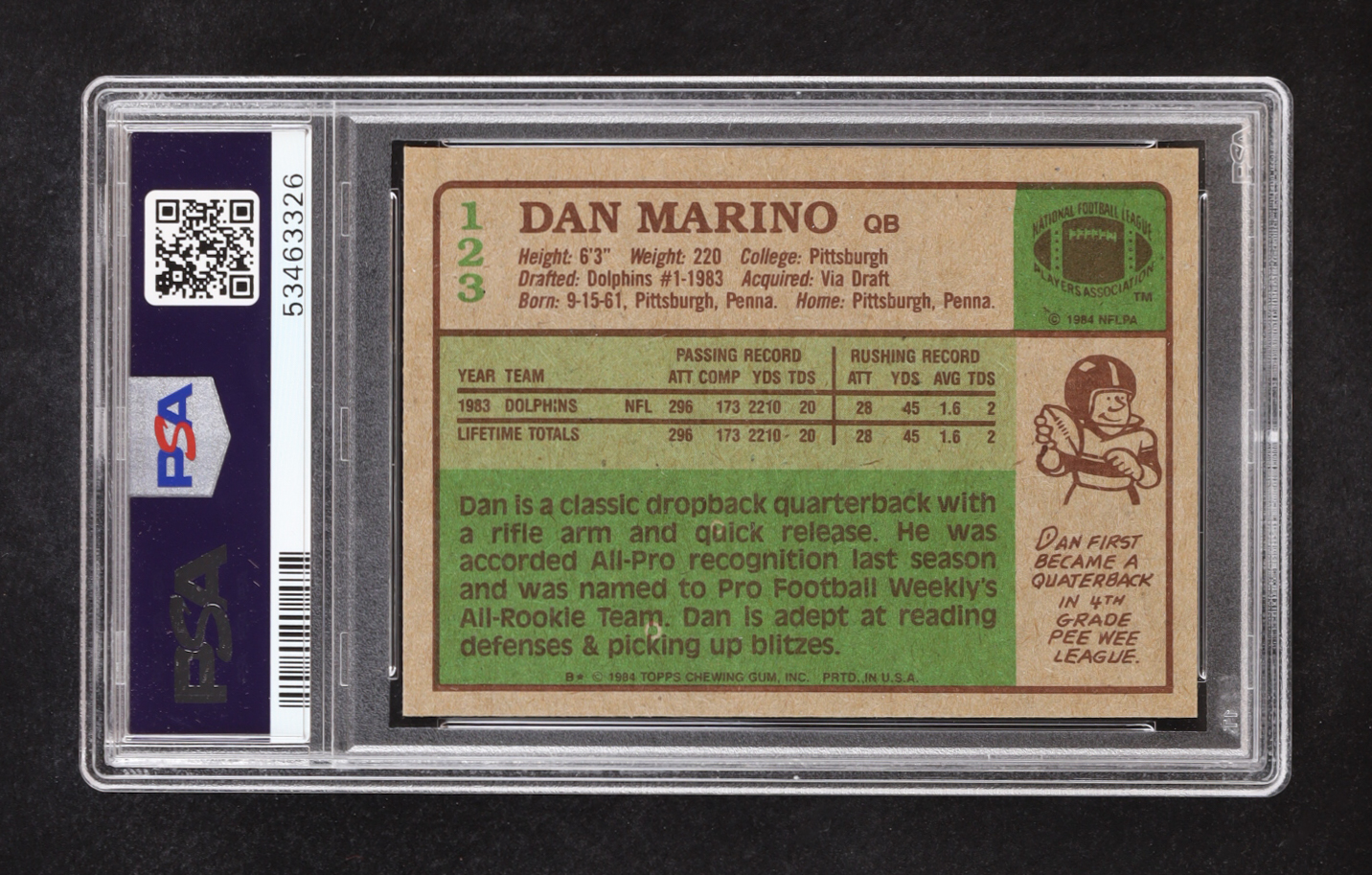 Dan Marino Signed 1984 Topps Inscribed "HOF 05" #123 (PSA Authentic | Autograph Graded PSA 10) at PristineAuction.com Dan Marino Signed 1984 Topps Inscribed "HOF 05" #123 (PSA Authentic | Autograph Graded PSA 10) at PristineAuction.com